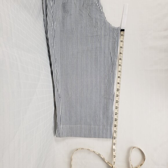 Capris Quacker Factory Lightweight Blue White Stripe Women Cotton Blend - Picture 11 of 15